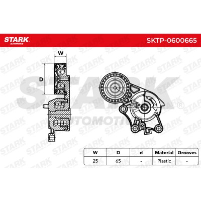 Belt Tensioner V-Ribbed Belt Stark SKTP-0600665 SKTP-0600665 - photo 6