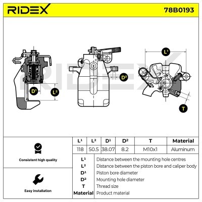 Brake Caliper RIDEX 78B0193 78B0193 - photo 8