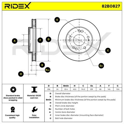 Brake Disc RIDEX 82B0827 82B0827 - photo 6