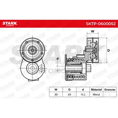 Belt Tensioner V-Ribbed Belt Stark SKTP-0600052 SKTP-0600052 - photo 5