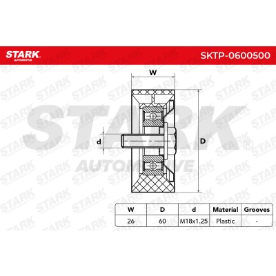 Belt Tensioner V-Ribbed Belt Stark SKTP-0600500 SKTP-0600500 - photo 6