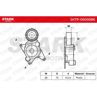 Belt Tensioner V-Ribbed Belt Stark SKTP-0600086 SKTP-0600086 - photo 6