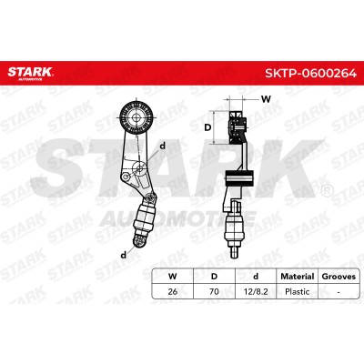 Belt Tensioner V-Ribbed Belt Stark SKTP-0600264 SKTP-0600264 - photo 7