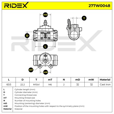 Wheel Brake Cylinder RIDEX 277W0048 277W0048 - photo 6