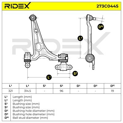 Control Arm RIDEX 273C0445 273C0445 - photo 4