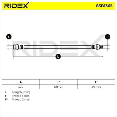 Brake Hose RIDEX 83B1365 83B1365 - photo 5