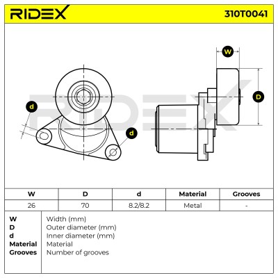 Belt Tensioner V-Ribbed Belt RIDEX 310T0041 310T0041 - photo 6