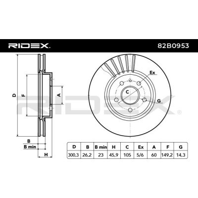Brake Disc RIDEX 82B0953 82B0953 - photo 3