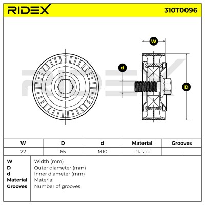 Belt Tensioner V-Ribbed Belt RIDEX 310T0096 310T0096 - photo 6