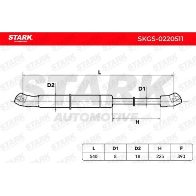 Gas Spring, boot-/cargo area Stark SKGS-0220511 SKGS-0220511 - photo 5