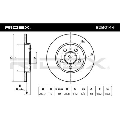 Brake Disc RIDEX 82B0144 82B0144 - photo 3