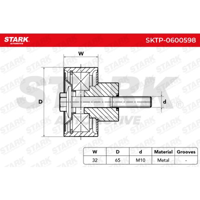 Belt Tensioner V-Ribbed Belt Stark SKTP-0600598 SKTP-0600598 - photo 6