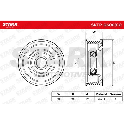 Belt Tensioner V-Ribbed Belt Stark SKTP-0600910 SKTP-0600910 - photo 6