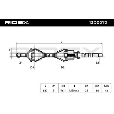 Drive Shaft RIDEX 13D0072 13D0072 - photo 6