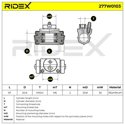 Wheel Brake Cylinder RIDEX 277W0103 277W0103 - photo 6