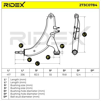 Control Arm RIDEX 273C0784 273C0784 - photo 8