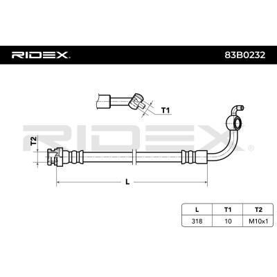 Brake Hose RIDEX 83B0232 83B0232 - photo 3