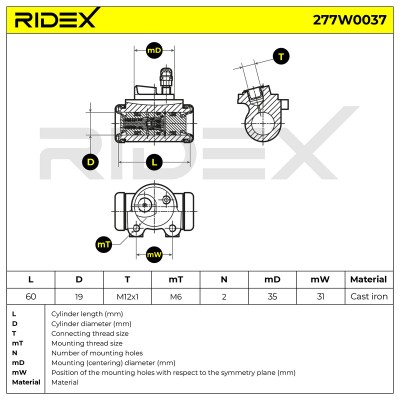 Wheel Brake Cylinder RIDEX 277W0037 277W0037 - photo 9