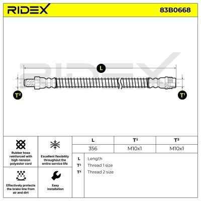 Brake Hose RIDEX 83B0668 83B0668 - photo 7