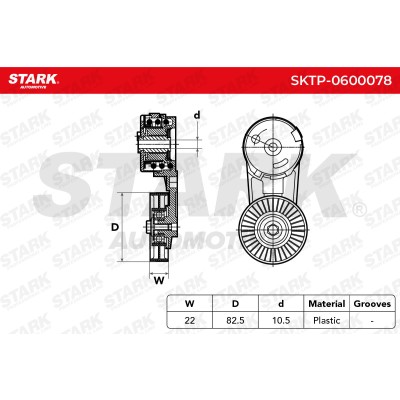 Belt Tensioner V-Ribbed Belt Stark SKTP-0600078 SKTP-0600078 - photo 5
