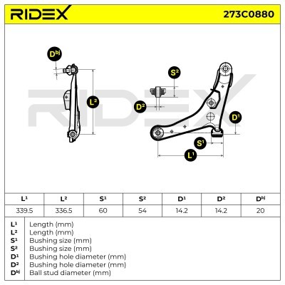 Control Arm RIDEX 273C0880 273C0880 - photo 6