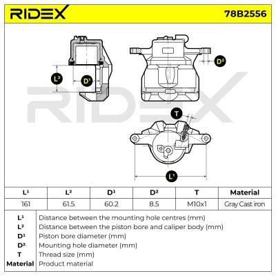 Brake Caliper RIDEX 78B2556 78B2556 - photo 7