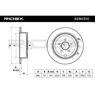 Brake Disc RIDEX 82B0310 82B0310 - photo 3