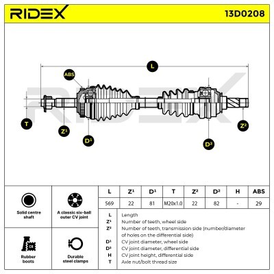 Drive Shaft RIDEX 13D0208 13D0208 - photo 7