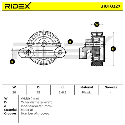Belt Tensioner V-Ribbed Belt RIDEX 310T0327 310T0327 - photo 5