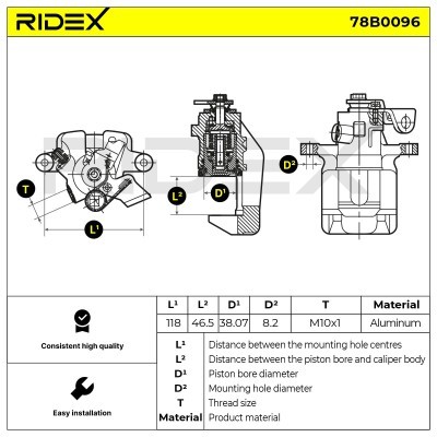 Brake Caliper RIDEX 78B0096 78B0096 - photo 5