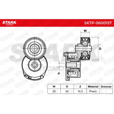 Belt Tensioner V-Ribbed Belt Stark SKTP-0600157 SKTP-0600157 - photo 6