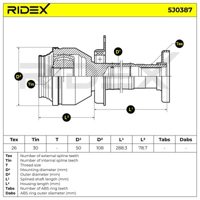 Joint Kit, Drive Shaft RIDEX 5J0387 5J0387 - photo 6