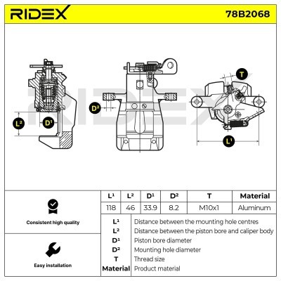 Brake Caliper RIDEX 78B2068 78B2068 - photo 6