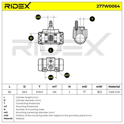 Wheel Brake Cylinder RIDEX 277W0064 277W0064 - photo 8