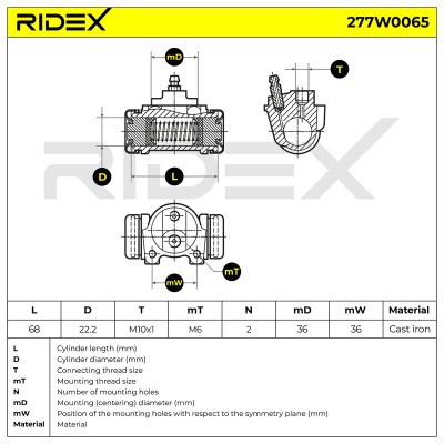 Wheel Brake Cylinder RIDEX 277W0065 277W0065 - photo 6