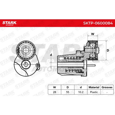 Belt Tensioner V-Ribbed Belt Stark SKTP-0600084 SKTP-0600084 - photo 6