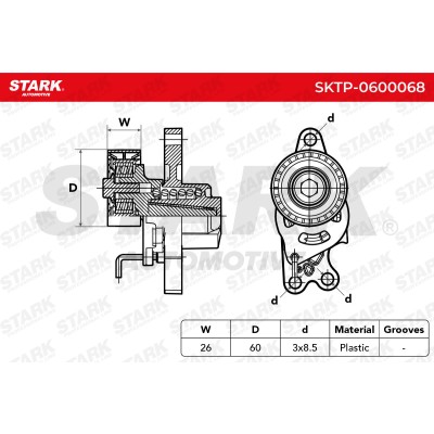 Belt Tensioner V-Ribbed Belt Stark SKTP-0600068 SKTP-0600068 - photo 8
