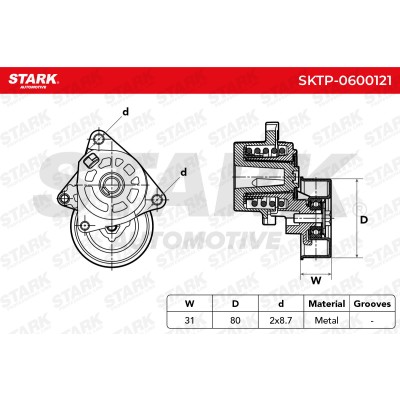 Belt Tensioner V-Ribbed Belt Stark SKTP-0600121 SKTP-0600121 - photo 6