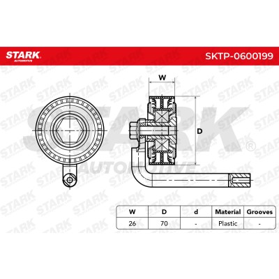 Belt Tensioner V-Ribbed Belt Stark SKTP-0600199 SKTP-0600199 - photo 9
