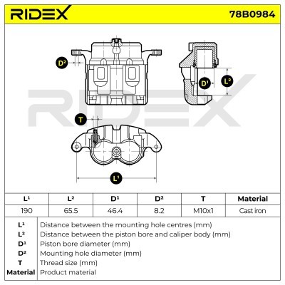 Brake Caliper RIDEX 78B0984 78B0984 - photo 8