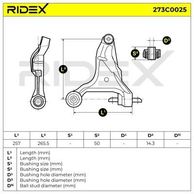Control Arm RIDEX 273C0025 273C0025 - photo 9