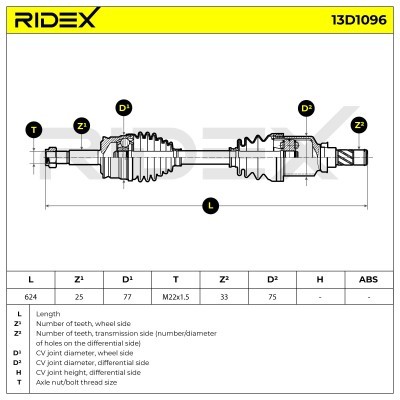 Drive Shaft RIDEX 13D1096 13D1096 - photo 7