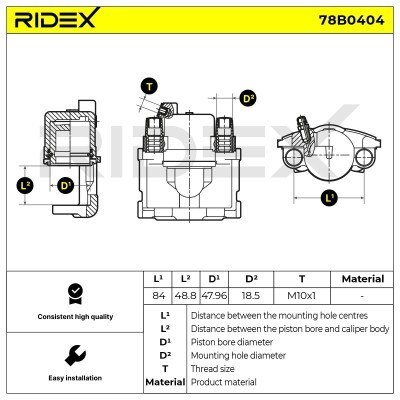 Brake Caliper RIDEX 78B0404 78B0404 - photo 5