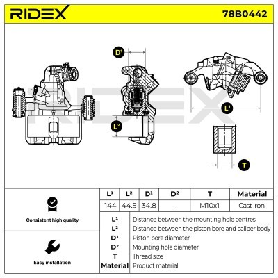 Brake Caliper RIDEX 78B0442 78B0442 - photo 7