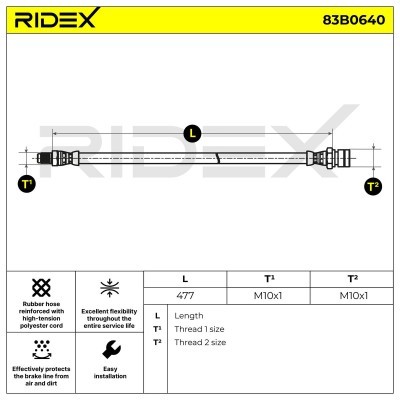 Brake Hose RIDEX 83B0640 83B0640 - photo 2