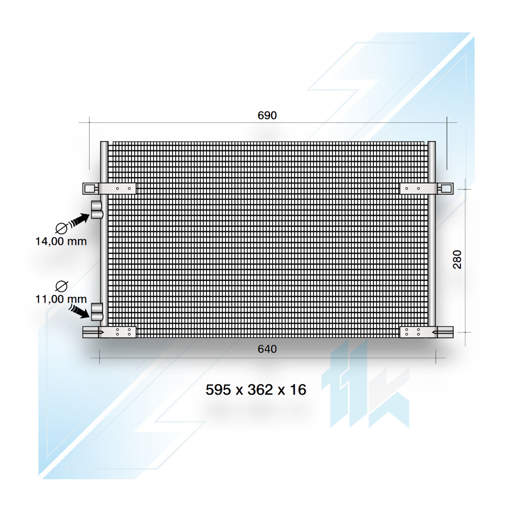 Condenser for Renault Laguna I  1994 - 2001 210RDLAG10 - photo 1