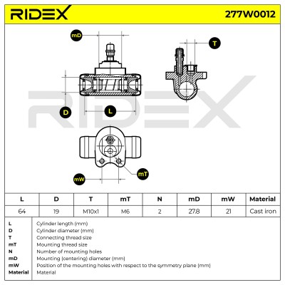 Wheel Brake Cylinder RIDEX 277W0012 277W0012 - photo 6