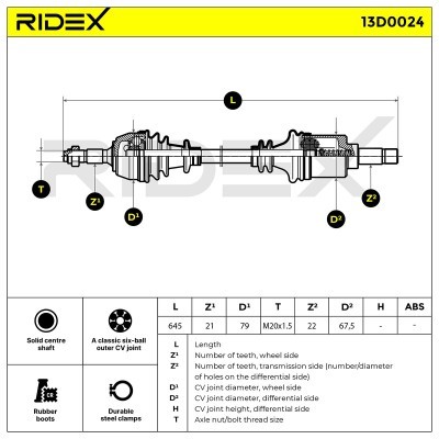 Drive Shaft RIDEX 13D0024 13D0024 - photo 7