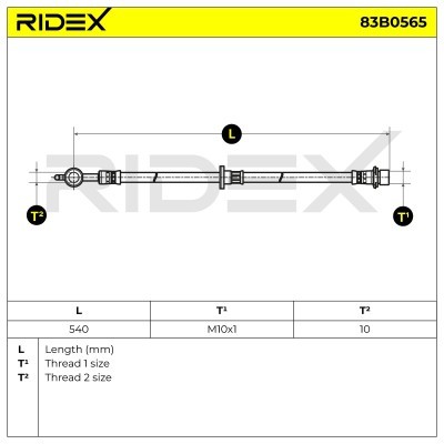 Brake Hose RIDEX 83B0565 83B0565 - photo 7