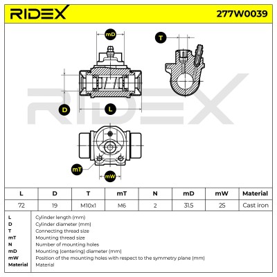 Wheel Brake Cylinder RIDEX 277W0039 277W0039 - photo 6